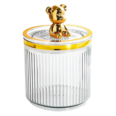 E.dot 時尚小熊密封收納罐, 透明色, 8.5x12.5cm, 301ml, 1個
