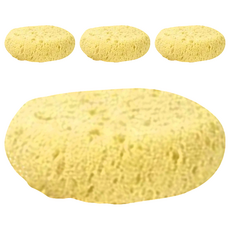 KEYTOSS 詰朵斯 無感去角質 Mini沐浴海藻海綿 溫和去角質 尺寸9*9*2.8cm, 黃色, 2入, 4個