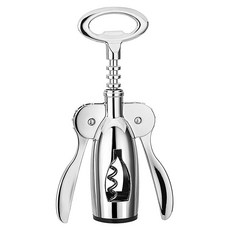 AHOYE 鋅合金雙翼型紅酒開瓶器 雙翼設計省力開瓶 多功能紅酒啤酒開瓶器, 1個, 銀色