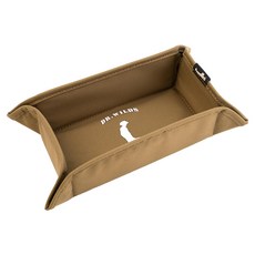 DR.WILDS 荒野醫生 磁吸扁平收折桌面收納托盤 寬9cm 高6.5cm 長17cm 1L容量 防水, 狼棕, 1層, 1個