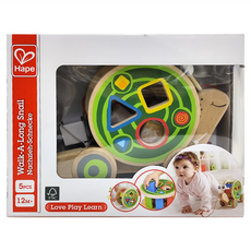 Hape 拖拉蝸牛車學步牽繩玩具, 12個月以上適用, 1盒, 多色