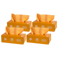 乾濕兩用纖維抽取式抹布 超細纖維 吸水吸油 耐用可重複使用 一盒20張入, 20條, 4盒