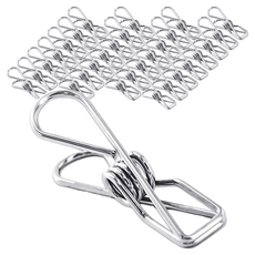 AHOYE 不鏽鋼曬衣夾 5.6cm, 銀色, 40個