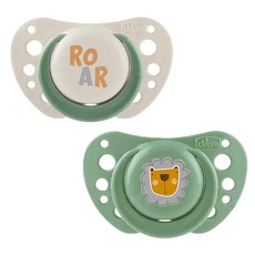 Chicco AIR 透氣拇指型 矽膠安撫奶嘴, 2-6M, 莫蘭迪綠, 1組