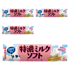 UHA 味覺糖 特濃牛奶味軟糖 北海道牛奶 口感Q彈 獨立包裝, 50g, 4條