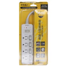 安全達人 5開4插延長線 1.8m, 白色, 1個