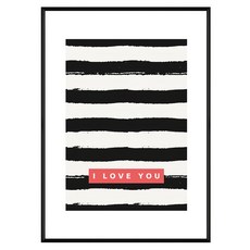 Boluo 菠蘿選畫所 掛畫 愛 I Love U, 40 x 30cm, 黑色
