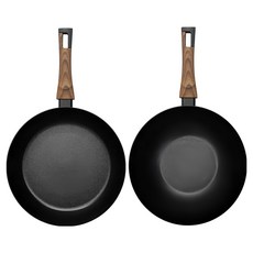 Silvat Carino IH感應平底鍋2件組 (30cm平底鍋 + 30cm炒鍋), 黑色, 1組, 平底鍋 30cm+炒鍋 30cm