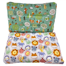 100%純棉可水洗兒童枕頭 荳荳枕 2入組, 43 x 28cm, 動物世界 + 童話森林