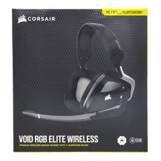 CORSAIR 海盜船 VOID RGB ELITE Wireless耳機 7.1聲道環繞音效 超細纖維網狀面料和記憶棉耳墊 16小時電池續航力, 單一商品, 黑色