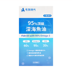 PetsTimes 毛孩時代 95%頂級深海魚油, 30顆, 21g, 心血管保健, 1盒
