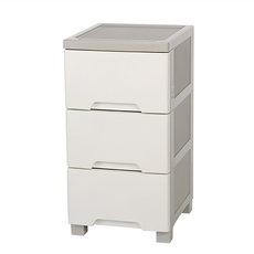 KEYWAY 聯府 大好運三層整理收納櫃 410 x 360 x 698mm 51L, 三層整理收納櫃 米色, 1個