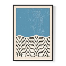 菠蘿選畫所 點線 藍色塊掛畫 APGS4642B (42 x 59.4cm 畫框) 北歐風掛畫 幾何掛畫, 黑色