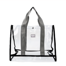 Bagtory HK 百寶袋王 Toteby 透明手挽袋 14L, 黑色 + 灰色, 36 x 27 x 14cm