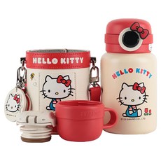 BEDDYBEAR 杯具熊 圈圈兒童保溫水壺, 圈圈Hello Kitty, 1個, 480ml