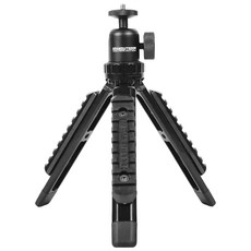 ADAMOUTDOOR 戶外風格戰術三腳架，可調整式四段高度，輕量方便攜帶, 黑色, 1個