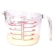 CHEFMADE 學廚 玻璃量杯 500ml 尺寸17x12.9x9cm 高硼硅玻璃, WK9218, 1個