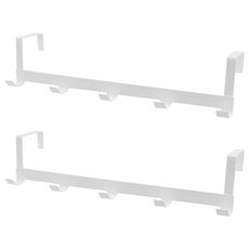 TRENY 簡約門後掛勾架 鐵製 承重2KG 最大門板厚度4cm, 白色, 2個