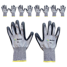 美拓13針防切割透氣手套 止滑好用 檢驗合格, L, 灰色, 5雙