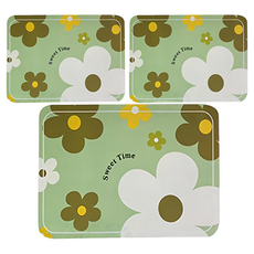 吸水桌墊 30 x 40cm x 厚度5mm 黃綠小花, 3個