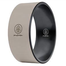 mukasa 慕卡莎 PU瑜珈輪 表面PU+內圈ABS, 32 x 12cm, 奶茶色 LOGO款, 1個