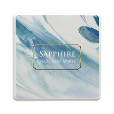 收納王妃 彩繪珪藻土杯墊 方, 藍色大理石, 1個