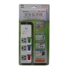 Mayka明家 3插3開關 防雷突波保護 延長線 15A 125V 1650W, 4.5m, SP-3441-15, 1條
