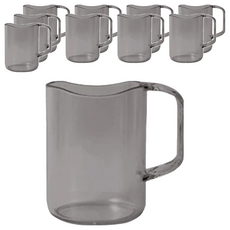 LEAF 葉子小舖 透明漱口杯300ml 簡約時尚 堅固耐用, 灰色, 10個