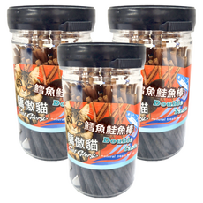 Cat Glory 驕傲貓 鱈魚鮭魚棒 鱈魚泥裹鮭魚棒 貓咪天然零食, 150g, 3罐