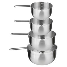 Ewigstern Lecker 有刻度單柄鍋4件組, 銀色, 900ml + 1.2L + 2L + 2.5L, 1組