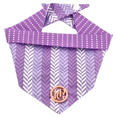 HAPPY GO PUPPY 寵物領巾 點點人字紋, M, 紫丁香, 1條