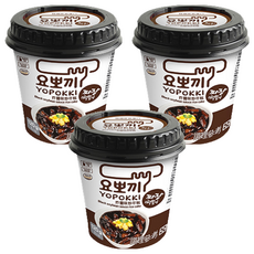 YOPOKKI 炸醬味炒年糕杯 韓國原裝進口 微波加熱即可食用 正宗韓國味, 120g, 3個