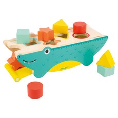 Janod 雨林大冒險 大嘴鱷魚玩形狀, 1組, 混和顏色