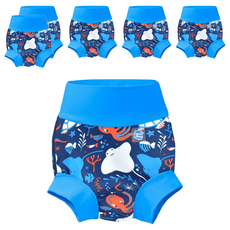 Splash About 3D游泳尿布褲 海底大冒險, Neoprene潛水專用面料, UPF50+防曬, L(40~47cm), 6件