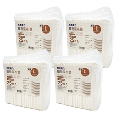 毛乾爽 寵物尿布墊 L號 輕薄型 1.2公斤 防漏 6層鎖水技術, 60 x 90cm, 25片, 4包