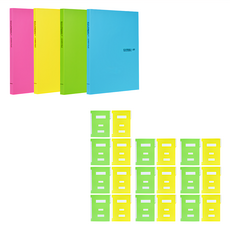ECO Chungwoon 環保A4文件夾板組 文件夾 4入+ 標籤分類板 20入, 顏色隨機, 1組