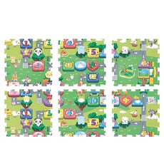 PMU 必美優 環保高密度PE地墊 五層防護 巧拼地墊含邊條, 大富翁, 1入