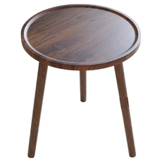 HAPPY LiFE 單層簡約邊桌, 圓潤邊角, 40x47.5公分, 胡桃色