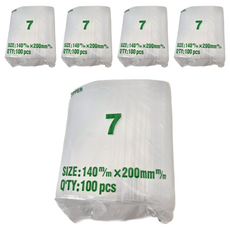 PE 夾鏈袋 加厚款 7號袋, 200 x 140mm, 100個, 5包