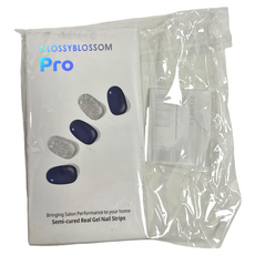 GLOSSYBLOSSOM Pro Burgundy Tweed Set 28 半固化真甲凝膠美甲貼, Back To Navy, 1組