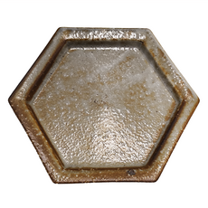 鼠志野六角皿 日本製, 1個, 鼠志野