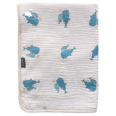 Doris.Ann 朵麗絲.安 竹纖維隔尿墊，100%純棉紗布，柔軟透氣，親膚細膩，環保TPU隔水透氣層，S/M/L三種尺寸可選, 大, 鯨魚, 1片