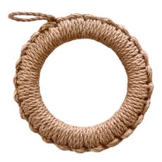 日式編織隔熱墊 亞麻繩+木頭材質, 棕色, 1個