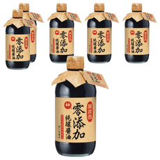 萬家香 零添加 純釀醬油 使用非基因改造黃豆 450ml 玻璃瓶裝, 6瓶