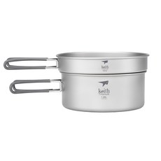 鎧斯KEITH Ti6017 純鈦折疊環保餐具套鍋組 附收納袋, 1組