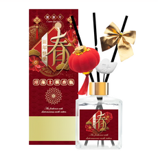 QiMart 箔金招財香氛珪藻擴香瓶, 花香茉莉, 200ml, 1件