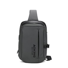 AOKING 奧王 SY4001 灰色單肩後背包 時尚休閒 多功能收納 可調節背帶