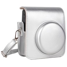 拍立得相機合身收納保護皮套 mini40適用 銀色, 單一商品, 1個
