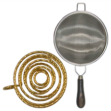 茶濾配底座 (大號), 304不銹鋼材質, 黑色手柄, 1組