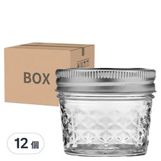 Ball 梅森 菱格紋窄口玻璃瓶 獨立分體密封蓋設計, 118ml, 12個